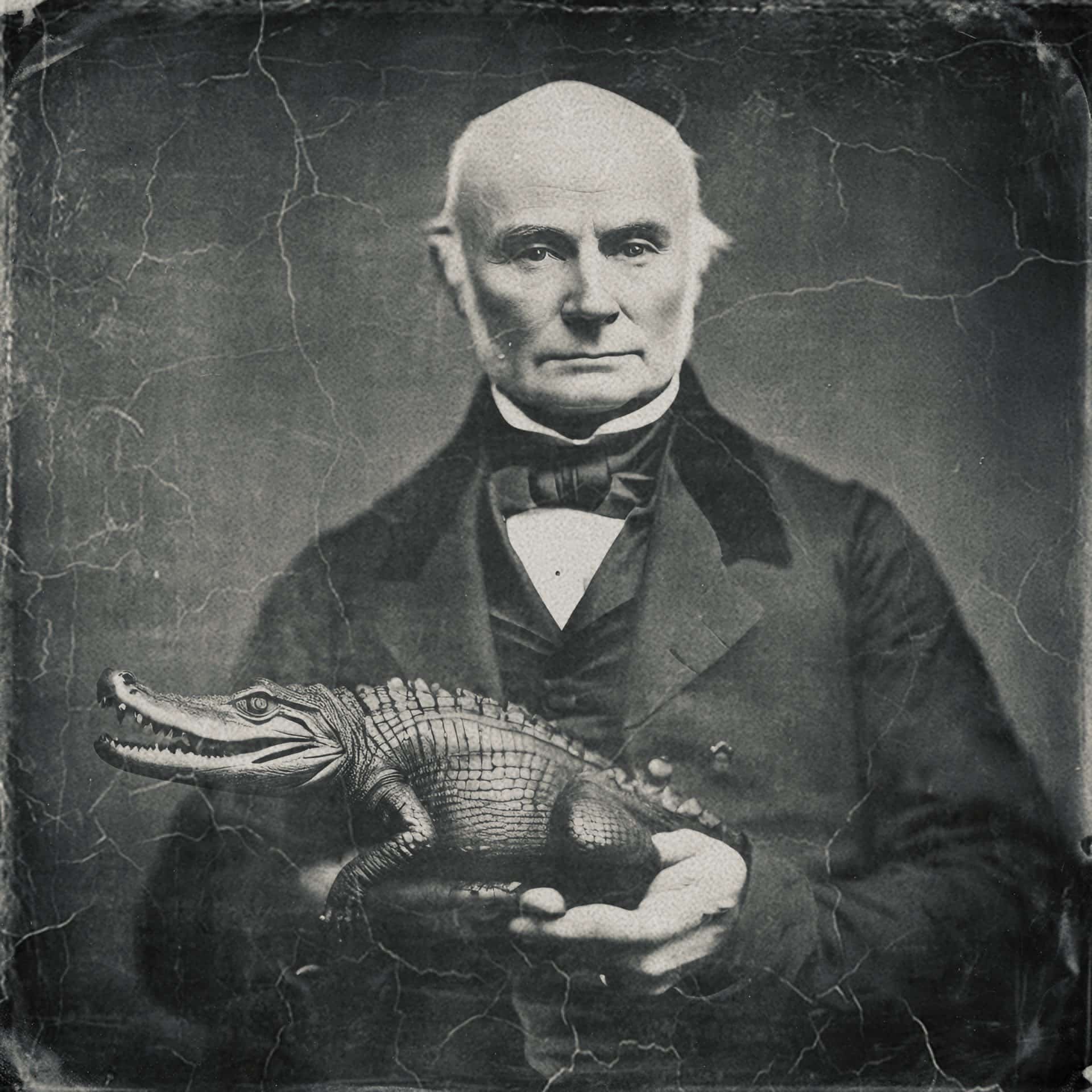 Plodding Through The Presidents on X: "After years of debunking the story of John Quincy Adams's pet alligator, a newly discovered daguerreotype proves I was mistaken. Please respect my privacy during this